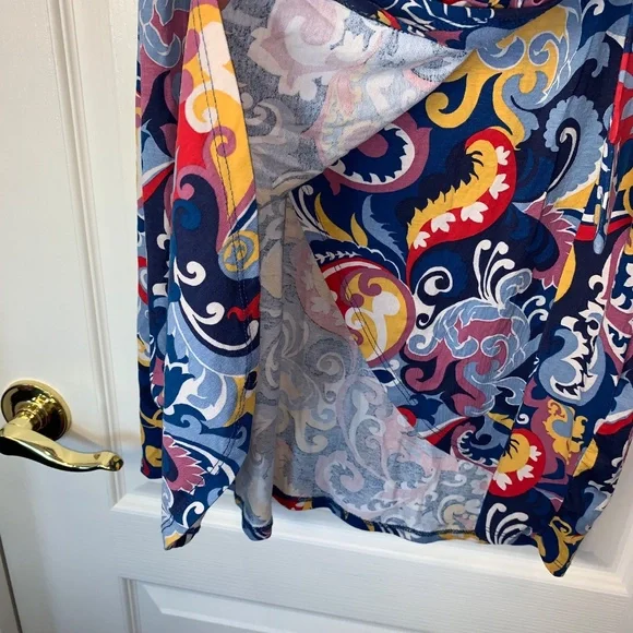 Lefties NWT Wrap Style Floral Dress Size XXL Colorful Short Sleeve Summer Dress - Picture 6 of 12